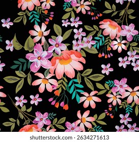 Design de ilustração multi flores digitais
