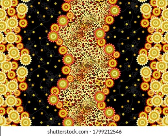 digital multi type of patterns design illustration background for textile texture print and motif, much more used.