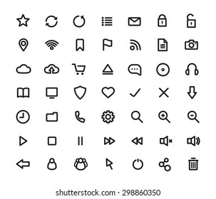 Digital multimedia thick line icons set. Web user interface. Technology outline vector symbols isolated on white 