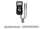 Digital Multimeter, Digital Multimeter, black isolated silhouette