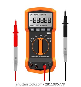 Digital multimeter concept designed for auto-ranging AC DC voltage and current measurements vector