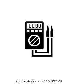 Digital Multimeter, Electric Voltmeter. Flat Vector Icon illustration. Simple black symbol on white background. Digital Multimeter Electric Voltmeter sign design template for web and mobile UI element