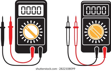 Digital multimeter electrical testing voltage measuring tool vector illustration, multimeter, digital, electrical, voltage, tester, tool, icon, symbol, sign, element