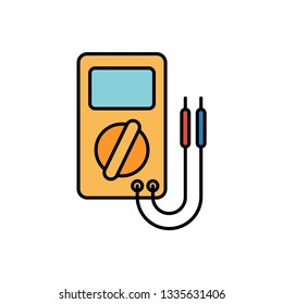 Digital multimeter flat vector icon sign symbol