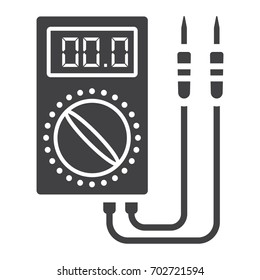 Digital multimeter glyph icon, build and repair, electric volmeter sign vector graphics, a solid pattern on a white background, eps 10.