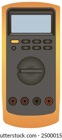 Digital multimeter for industrial control circuits. Vector illustration.