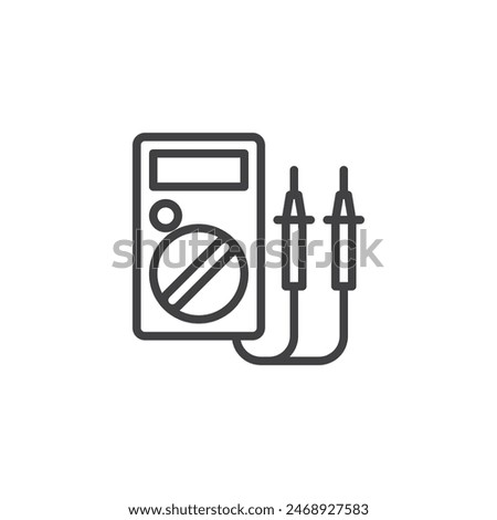 Digital multimeter line icon. linear style sign for mobile concept and web design. Multimeter device outline vector icon. Symbol, logo illustration. Vector graphics