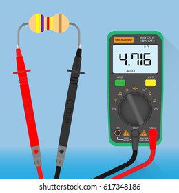 Digital Multimeter and Resistor Instrument Test Wire