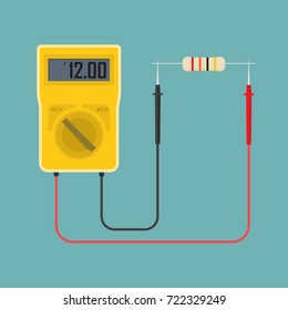 Digitales Multimeter mit Widerstand.  Vektorgrafik.