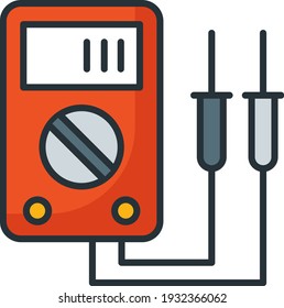 digital multimeter tester Concept, Car Electric Check Vector Color Icon Design, Motor Vehicle Service and automobile repair shop Symbol, Lorry spare parts Sign, auto mechanic stock illustration