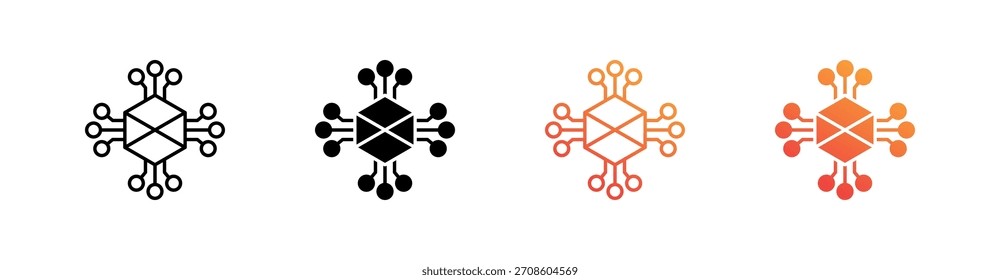 Digital Multiple Style Icon Set