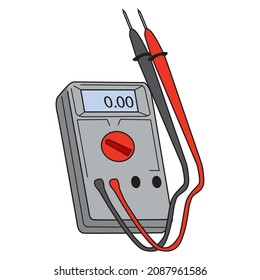 digital multitester vector illustration,isolated on white background,top view