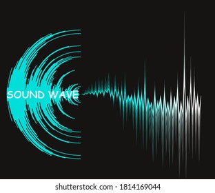 Digital music background with dynamic waves. Poster neon sound wave design. Vector waveform technology