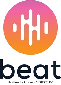 Digital Music Beat Vector Logo Design