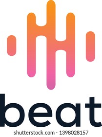 digital music beat vector logo design