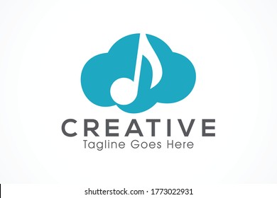 digital music cloud server service logo