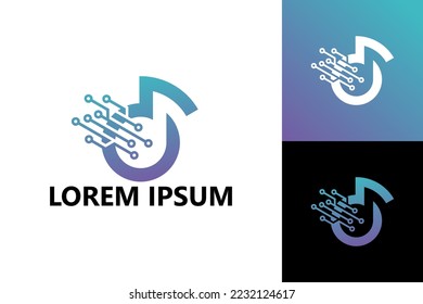 Digital music logo template design vector