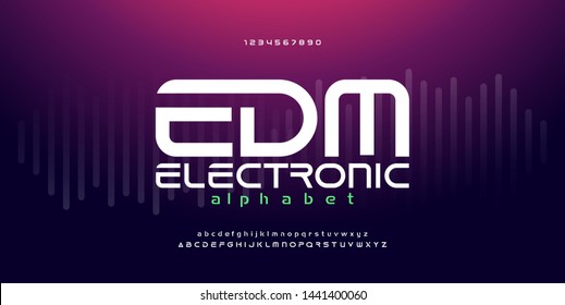 digital music modern alphabet fonts. Typography edm electronic dance music future creative font design concept. vector illustraion