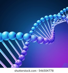 Digital nature, medical science vector background with DNA molecules