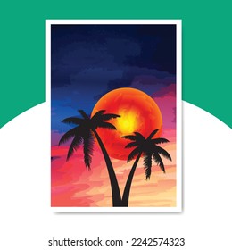 Digital nature Paint illustration vector  2022