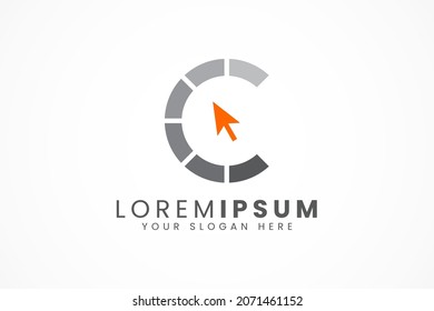 digital navigation letter c logo icon