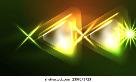 Digital Neon Abstract Background, Triangles And Lights Geometric Design Template
