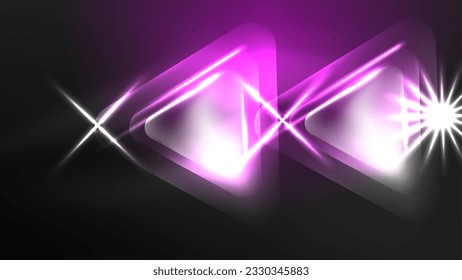 Digital Neon Abstract Background, Triangles And Lights Geometric Design Template