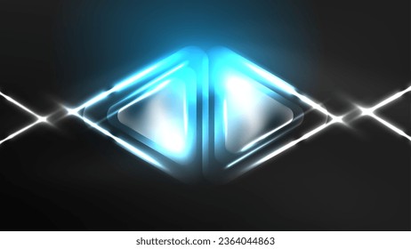 Digital Neon Abstract Background, Triangles And Lights Geometric Design Template