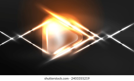 Digital Neon Abstract Background, Triangles And Lights Geometric Design Template