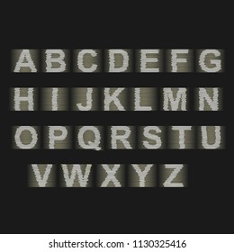 digital,  neon alphabet. computer font. vector illustration