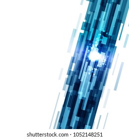 Digital neon light lines sparkle lightning stars dust shiny using for technology creative futuristic abstract background vector illustration