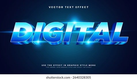 Digital Neon Style 3d editable text effect template Suitable for modern theme