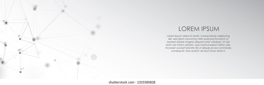 Digital Network Concept Global Connection With Lines and Dots - Geometric Abstract Background - Vector