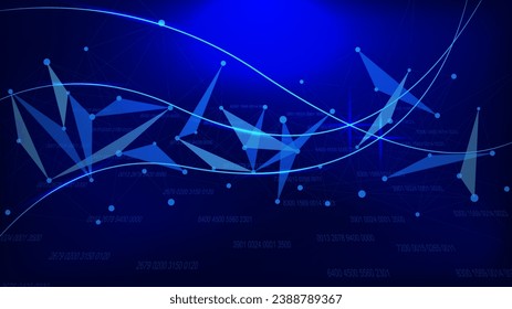 Digital network connection technology banner background with connecting points and lines. Abstract tech and innovation future data concept. Vector illustration.