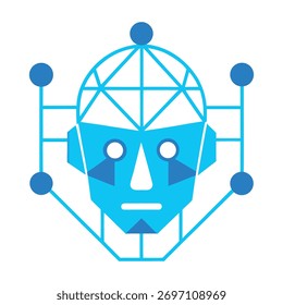 digital network forming a robotic head in trans par
