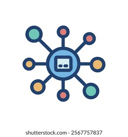Digital Network Icon for Online Connectivity