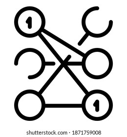 Digital network icon. Outline digital network vector icon for web design isolated on white background