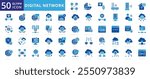 Digital network icon set of modem, vpn, api, packet, client, wan, gateway, cloud, digital, network, internet, cloud computing, wifi, server, port, firewall, encryption, router, ethernet, lan, http