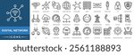 Digital Network icon. Wi-Fi Connection, Network Signal, Data Transfer, Internet Connection and Cloud Network