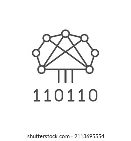 Digital network line outline icon isolated on white