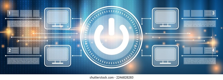Digital network, local net, remote server, common resources, workgroup vector concept illustration. Web banner, header design template