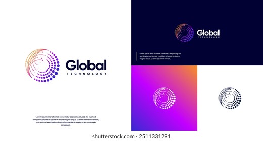 Logotipo de red digital, innovación, tecnología global, Plantilla de diseño de Vector.