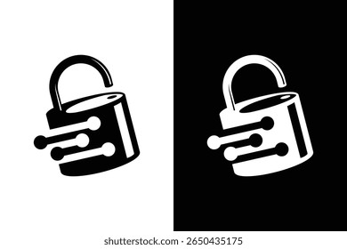 Digital Network Security Data Padlock Icon