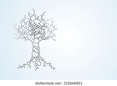 Digital network tree design philosophy for technology or medical business companies,plant growth molecule connection concept