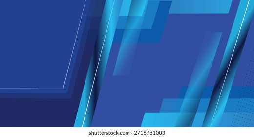 Fondo de diseño de Anuncio ancho azul de red digital. Abstractas diseño de Anuncio 3D con fondo geométrico de tecnología azul oscuro. Ilustración vectorial

