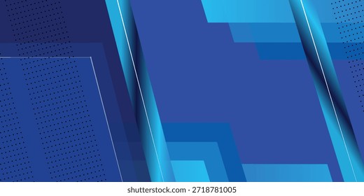 Fondo de diseño de Anuncio ancho azul de red digital. Abstractas diseño de Anuncio 3D con fondo geométrico de tecnología azul oscuro. Ilustración vectorial

