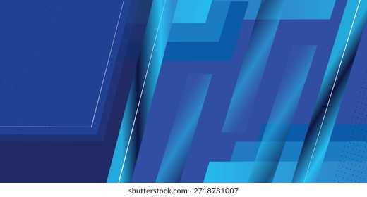 Fondo de diseño de Anuncio ancho azul de red digital. Abstractas diseño de Anuncio 3D con fondo geométrico de tecnología azul oscuro. Ilustración vectorial

