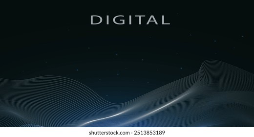 Digitales neuronales Netzwerk. Digitale Kommunikation. Konzept der KI Künstliche Intelligenz Technologie Machine Deep Learning. Präsentation "Wissenschaftstechnologie". Vektor.