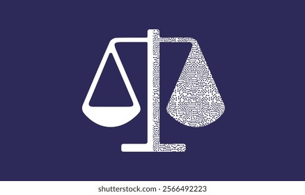 Digital new age law and judicial system illustration