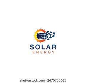 Digitale Neue aufgerüstete Solarenergie-Technologie-Energie-Logo